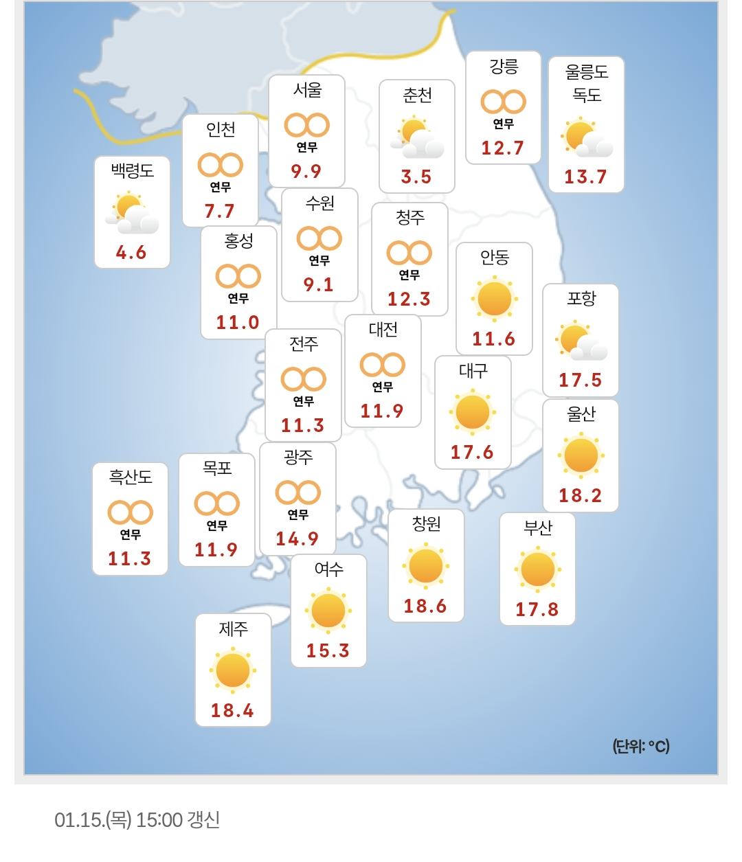 남부지방은 초봄인가 싶은 현재 전국 기온.jpg | 인스티즈