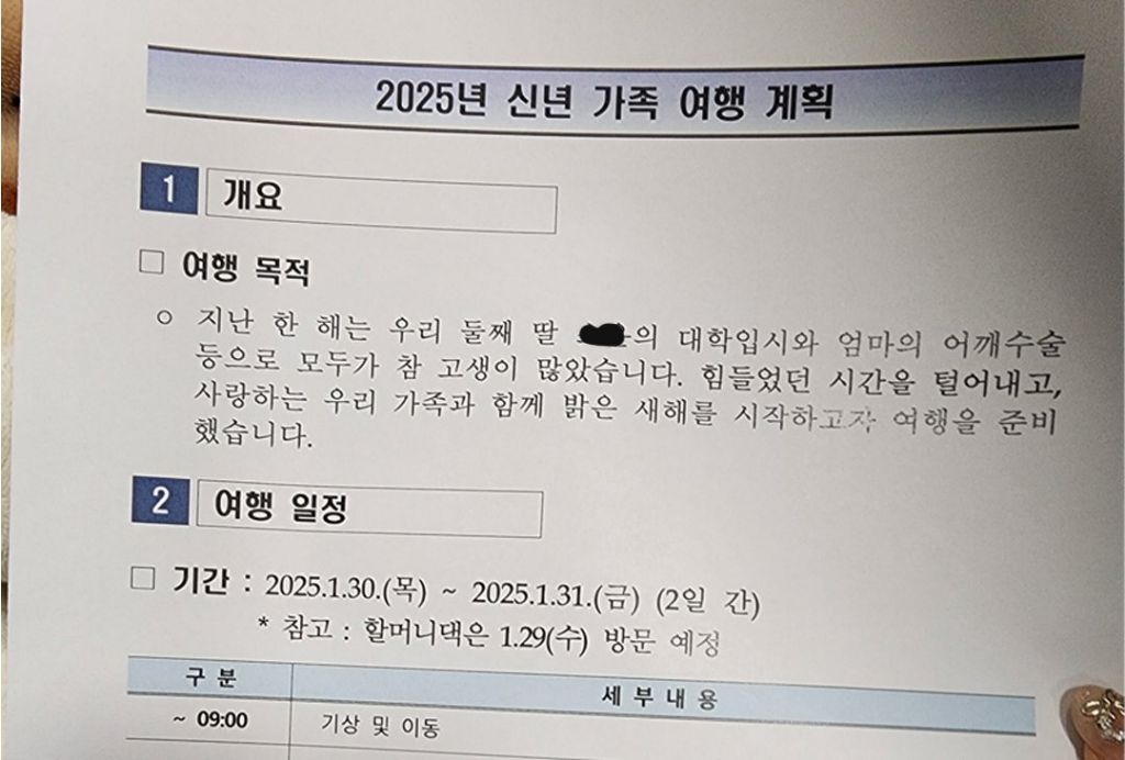 극J 아빠의 가족 여행계획표 | 인스티즈