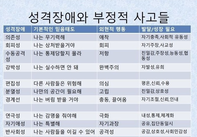 성격장애와 부정적 사고들.jpg | 인스티즈