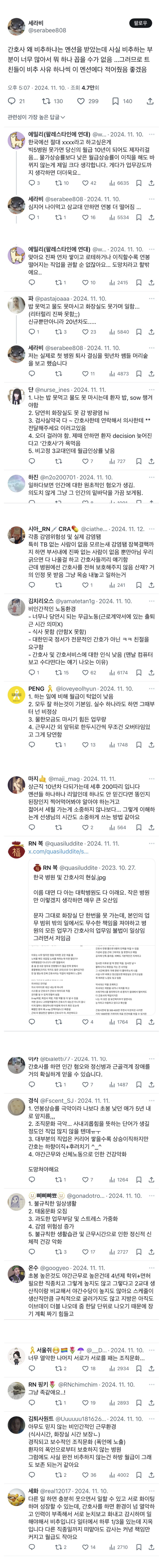 간호사 왜 비추하냐는 멘션을 받았는데 사실 비추하는 부분이 너무 많아서.twt | 인스티즈