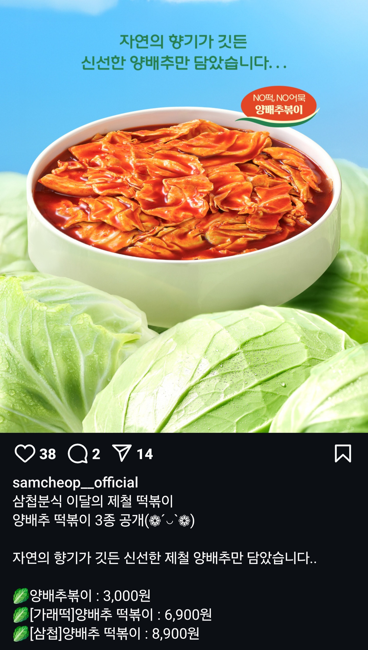 삼첩분식에서 출시하는 ooo볶이 | 인스티즈