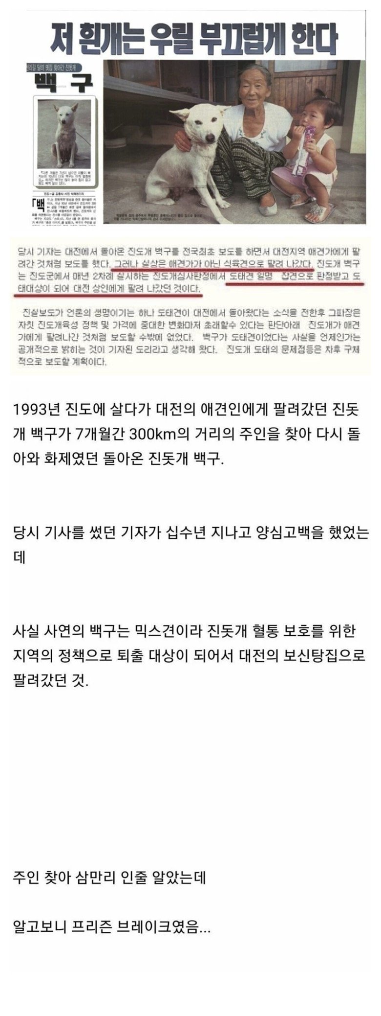 약간 충격적인 하얀마음 백구의 진실... | 인스티즈