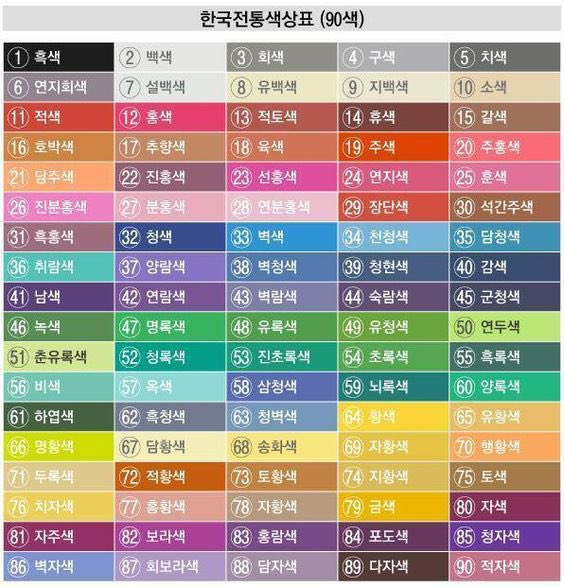 한국전통 색상표 | 인스티즈