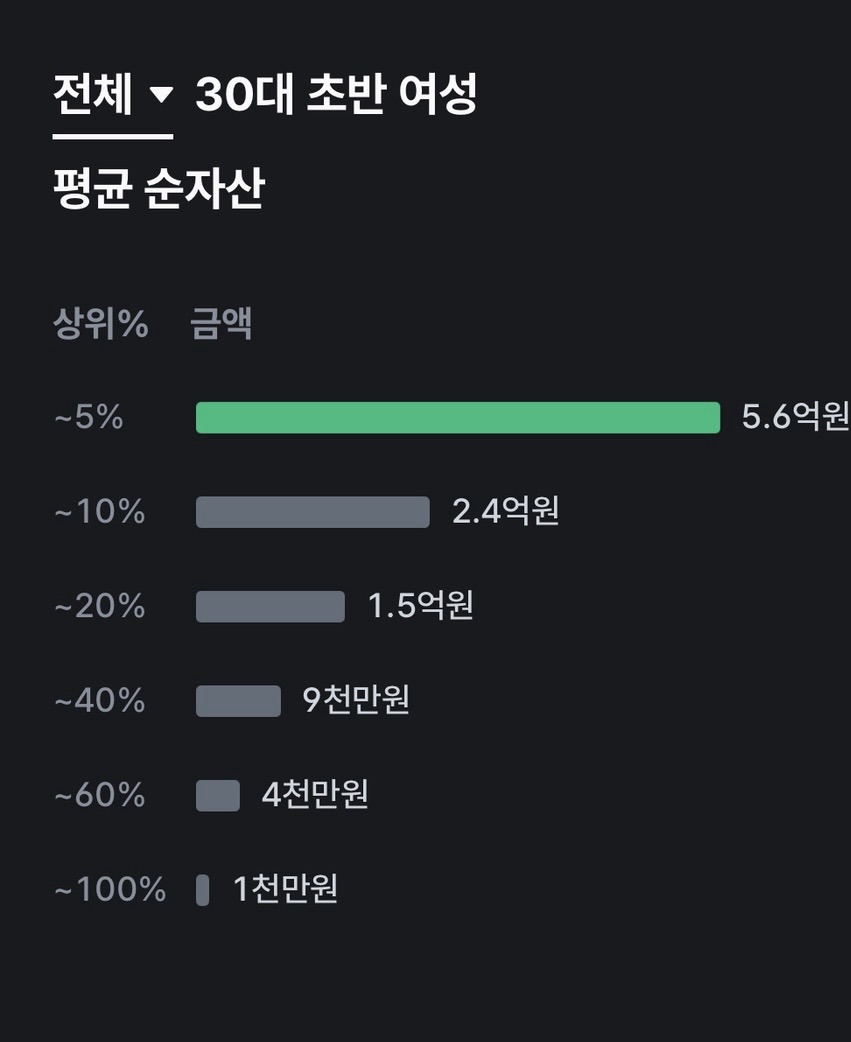 요즘 30대 초반 여성 평균 순자산 | 인스티즈