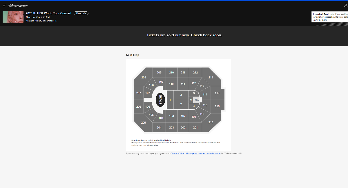오늘 티켓팅 열린 아이유 미국 콘서트 좌석 현황.jpg | 인스티즈