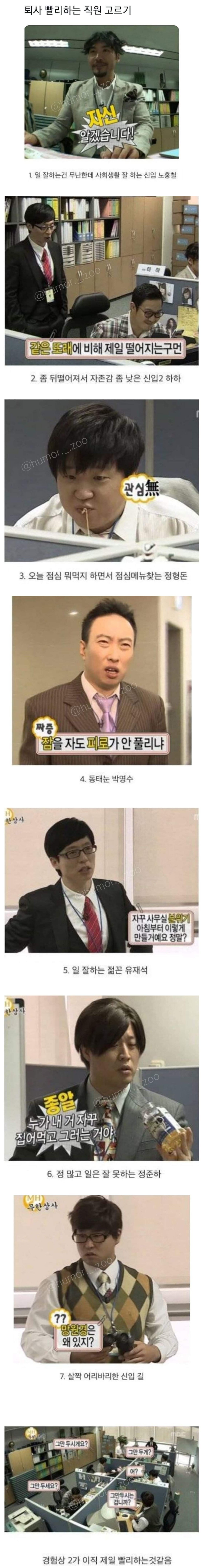 회사에서 퇴사 제일 빨리 할거 같은 직원 고르기 | 인스티즈