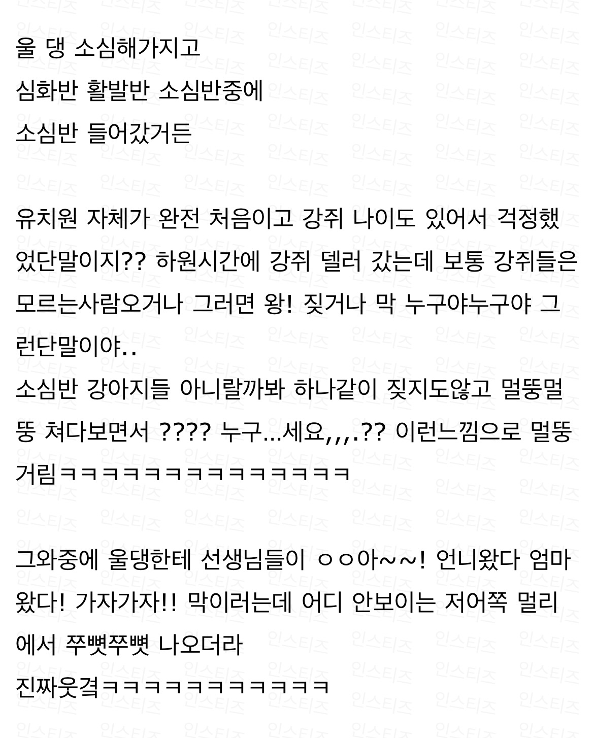 울댕 처음으로 강아지 유치원 다니는데 소심반 들어갔거든 | 인스티즈