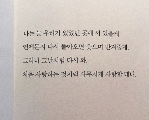 처음 사랑하는 것처럼 사무치게 사랑할 테니 | 인스티즈