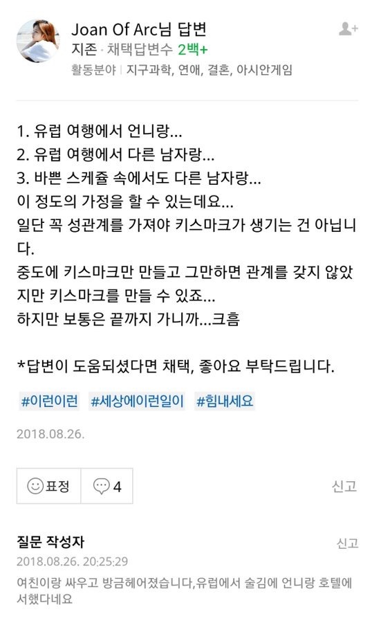 여친이 친한 언니랑 단 둘이 유럽여행 갔다왔는데 목에 키스마크가 있어요....jpg | 인스티즈