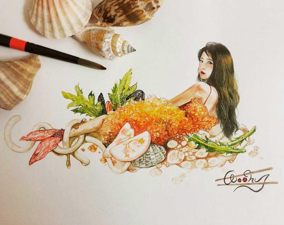 아이유가 좋아요 누른 팬아트.. | 인스티즈