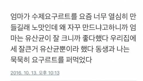 엄마가 수제 요구르트를 만드는 이유.jpg | 인스티즈