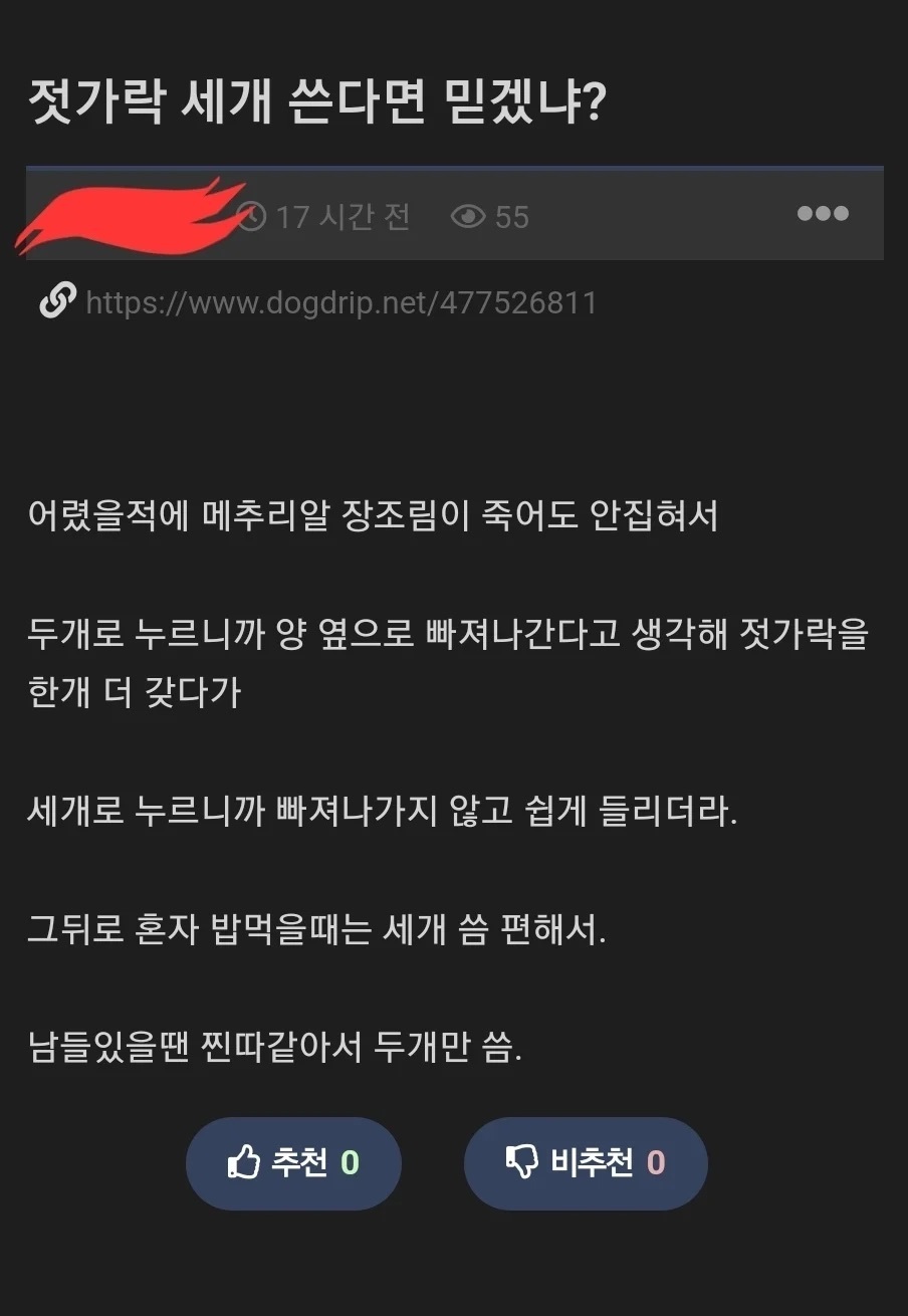 젓가락 세개 쓴다면 믿겠니? | 인스티즈