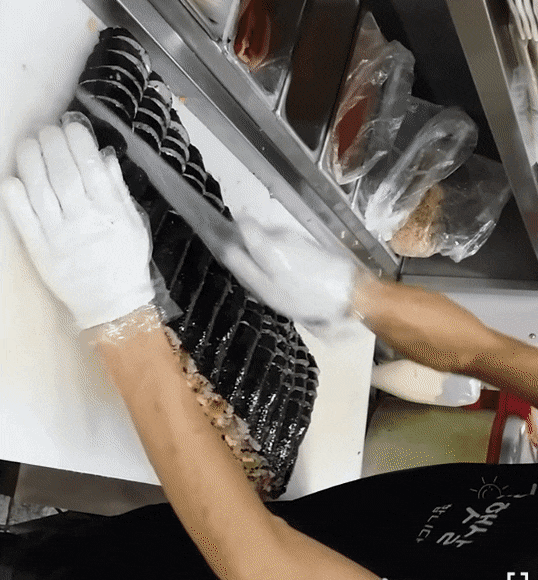 김밥 한번에 쉽게 써는법.gif | 인스티즈