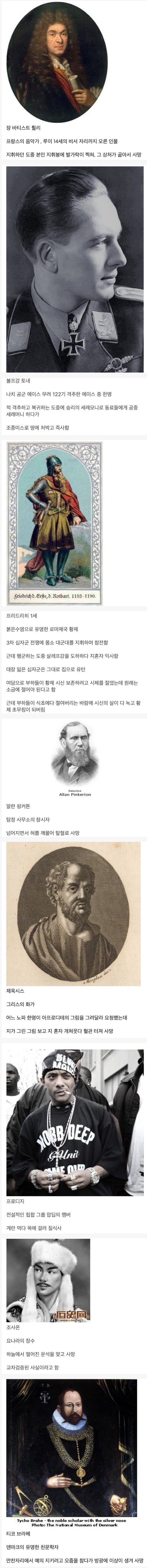 어이없게 사망했다는 옛날 사람들 | 인스티즈