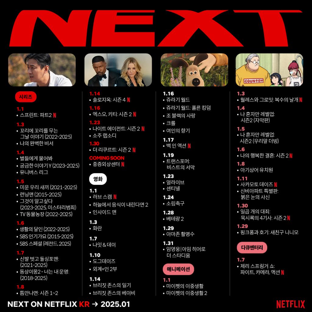 2025년에 넷플릭스 들어오는 SBS 예능&교양 프로그램 | 인스티즈