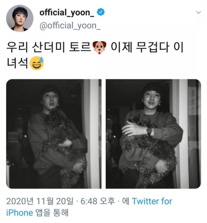 보는 사람도 행복해지는 강승윤 강아지 토르의 변화.jpg | 인스티즈