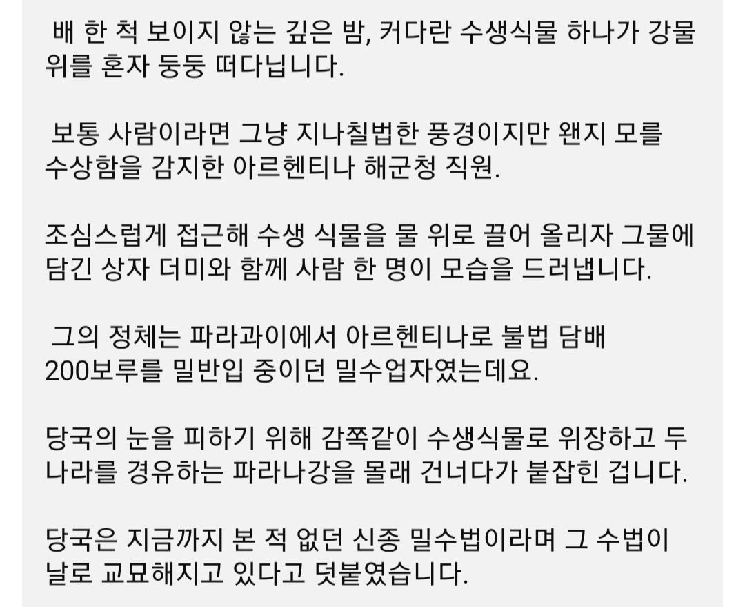 아르헨티나 강물 떠다니던 식물의 정체 | 인스티즈