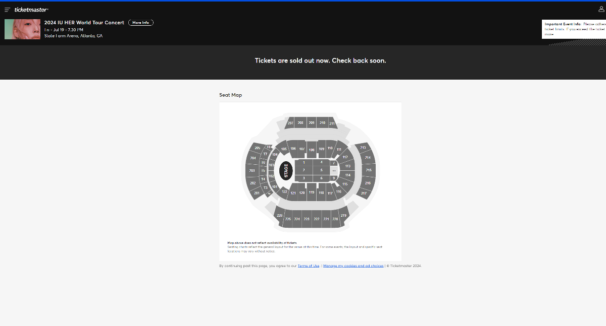 오늘 티켓팅 열린 아이유 미국 콘서트 좌석 현황.jpg | 인스티즈