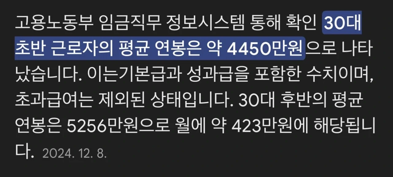 정부가 발표한 30대 직장인 평균 연봉 | 인스티즈