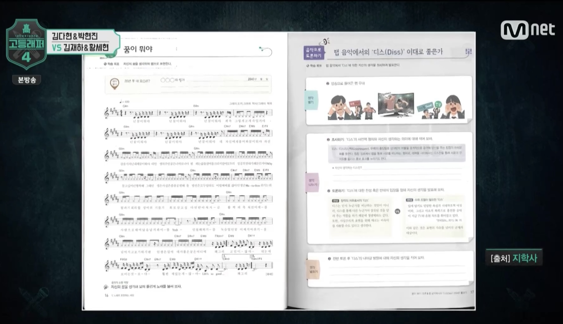 고등래퍼 보다가 충격받은 요즘 음악 교과서 내용 | 인스티즈