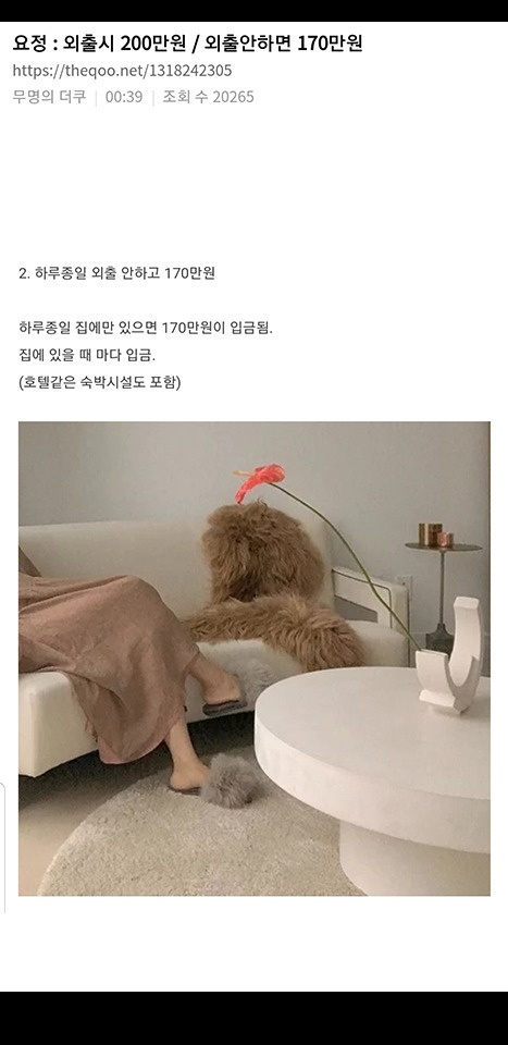 외출시 200만원/외출안하면 170만원 | 인스티즈