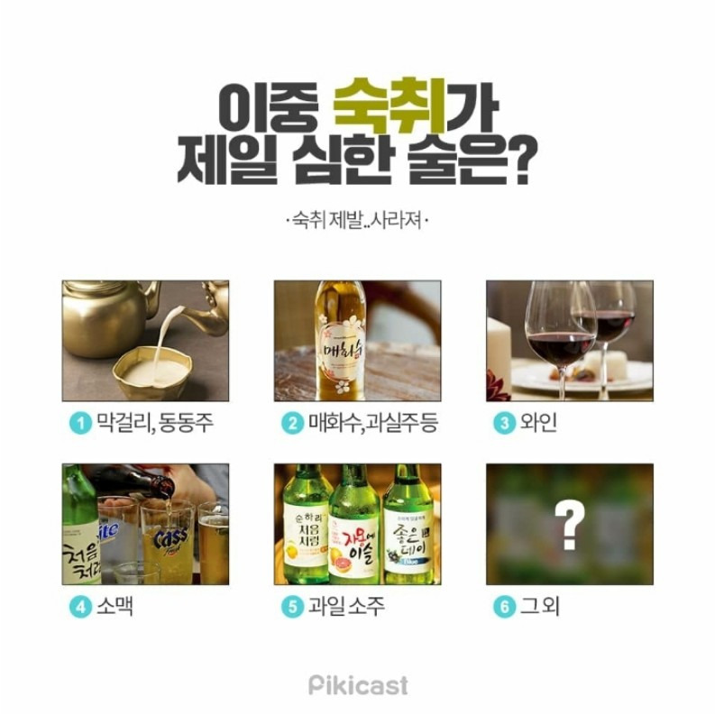 이 중 숙취가 제일 심한 술은? | 인스티즈