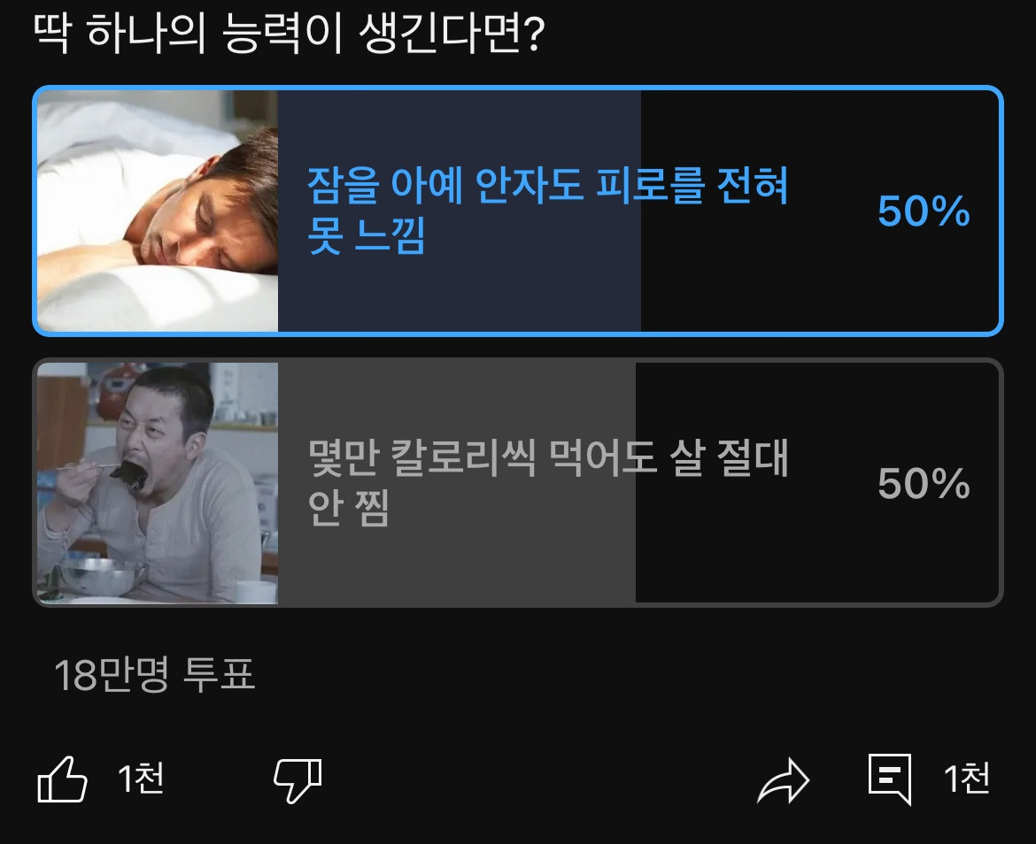 ㄹㅇ 50대50인 가지고 싶은 능력투표 | 인스티즈