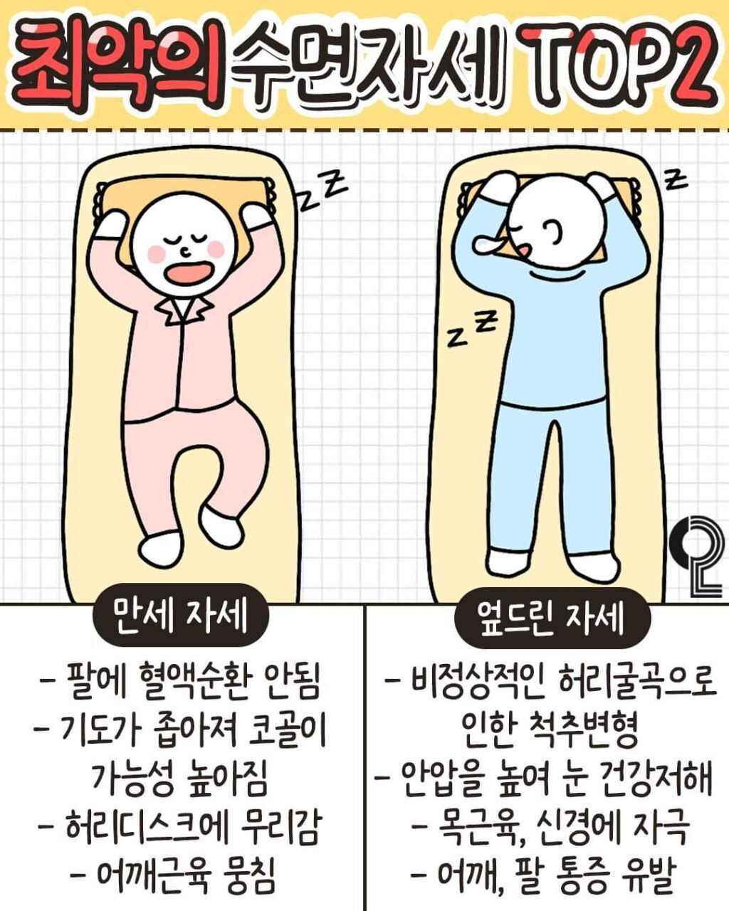 고쳐야 한다는 최악의 수면자세 2가지 | 인스티즈