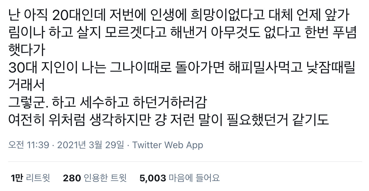 이십대 후반에 너무 늦었다고 생각했던게.twt | 인스티즈