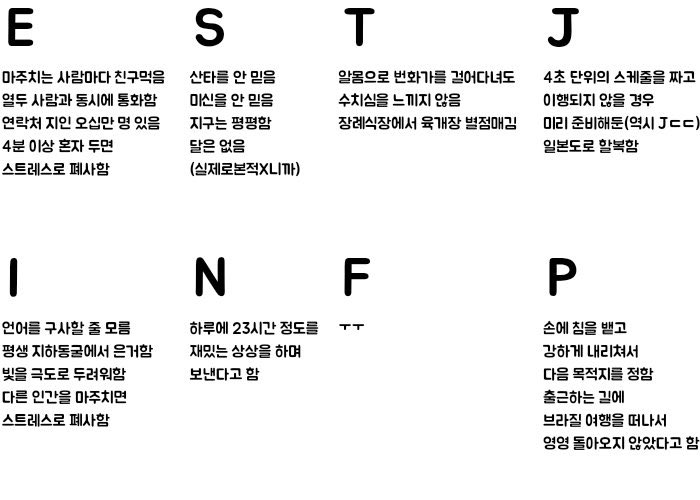 커뮤식 극단적 MBTI 앙딱정 | 인스티즈
