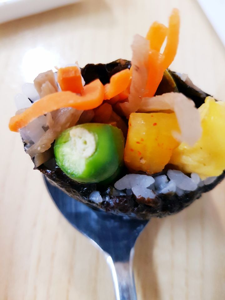 김밥에 라면 이미지