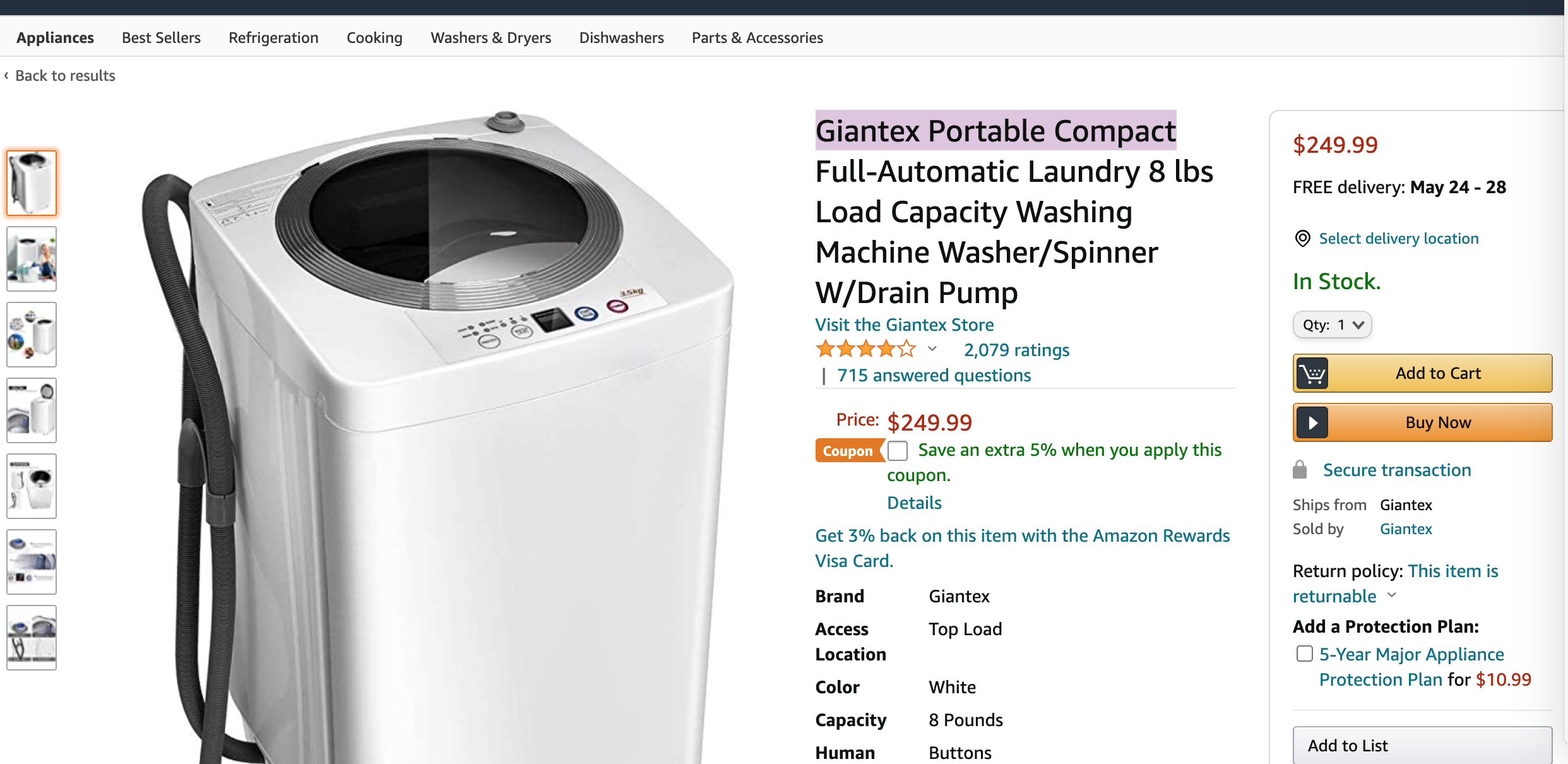 판매완료)미니 세탁기 판매_Giantex Portable Washer - ·시카고 중고 사고팔기· - 리브 인 시카고