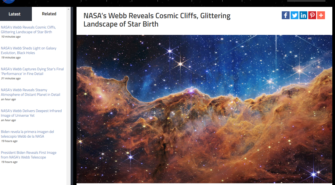 제임스웹 이미지는 여기서 보시는게 젤 좋을듯요 | 인스티즈