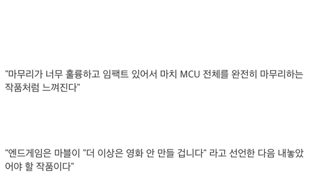 이동진 평론가가 말하는 어벤져스 엔드게임의 최대 단점 | 인스티즈