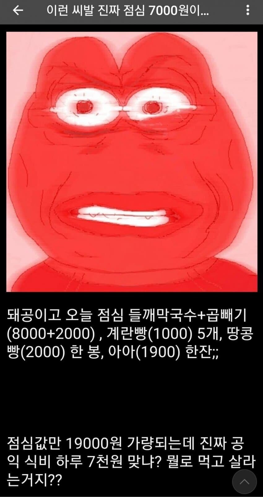 점심값만 19000원을 쓰는 공익.jpg | 인스티즈