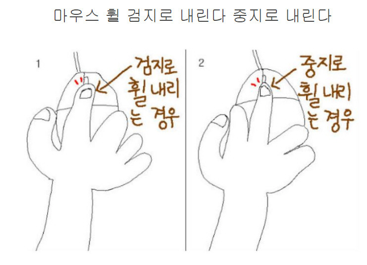 마우스 휠 검지 vs 중지 | 인스티즈