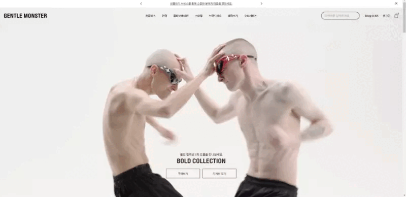 젠틀몬스터 공홈 메인화면 근황.gif | 인스티즈