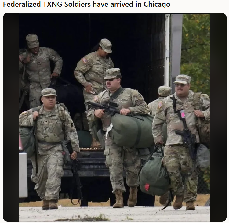 시카고에 투입되는 텍사스 주방위군 사진 | 인스티즈