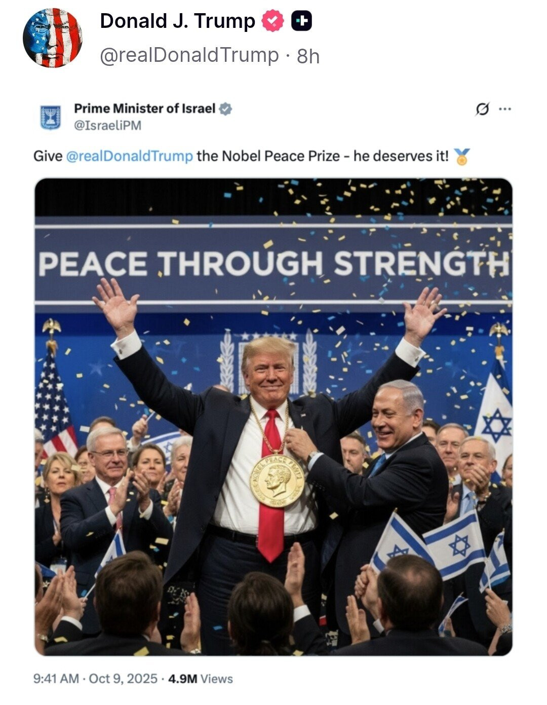 트럼프, 노벨평화상 수상 | 인스티즈