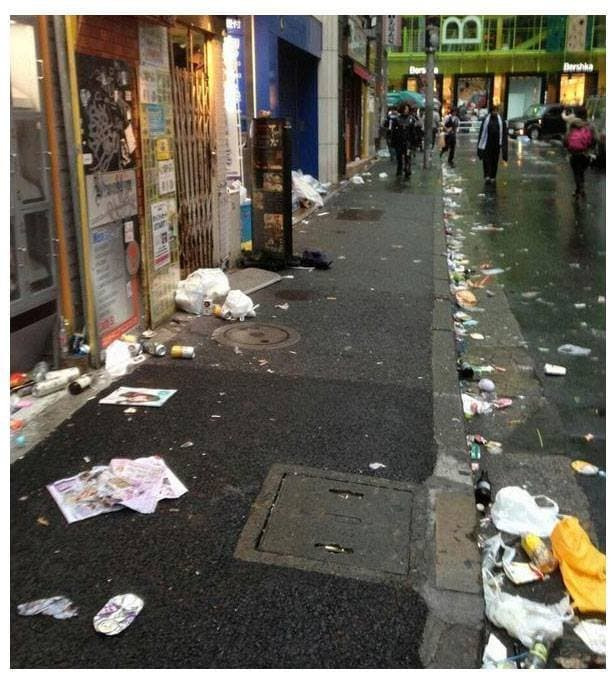 딱 봐도 보이는 한국과 일본의 할로윈 뒷처리 차이..jpg | 인스티즈