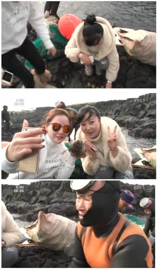 해녀와 기념사진 찍는 중국인들... | 인스티즈