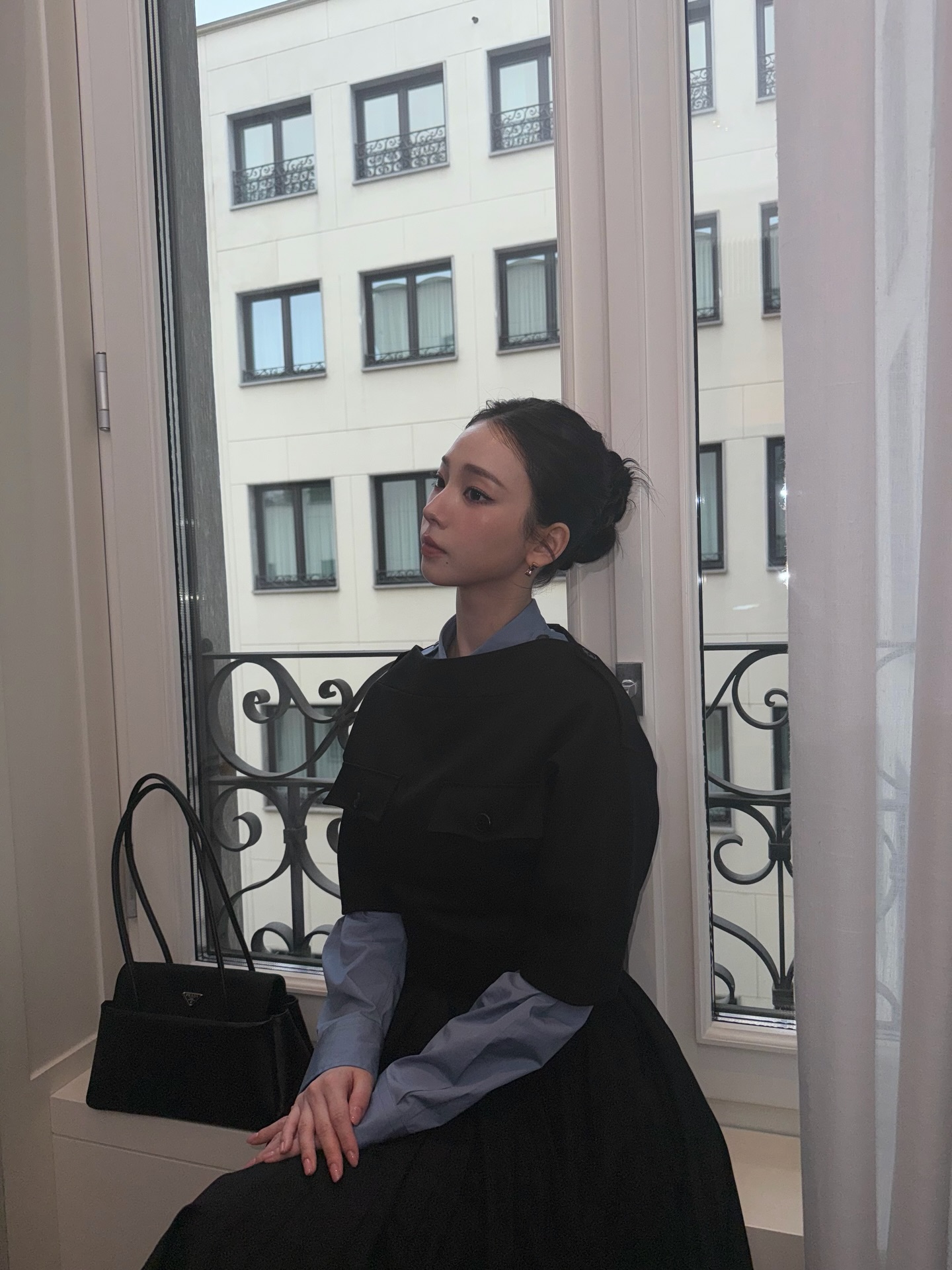 올빽머리 프라다 풀착장한 카리나 인스타 .jpg | 인스티즈