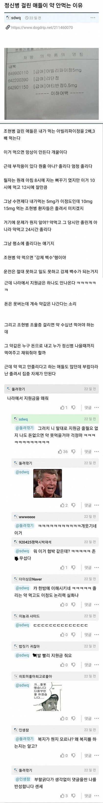 정신병 걸린 애들이 약 안 먹는 이유 | 인스티즈