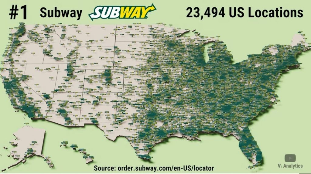 미국 패스트푸드 체인점 점포수 top 30 | 인스티즈