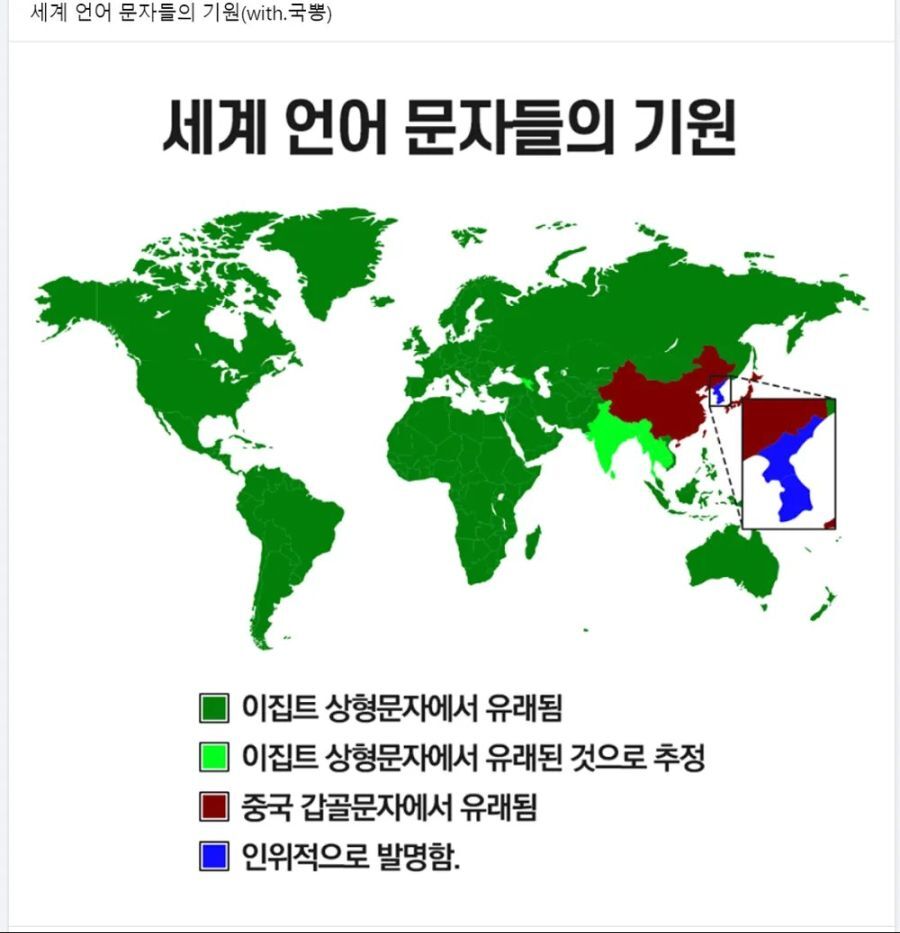 전세계 문자들의 기원.jpg | 인스티즈