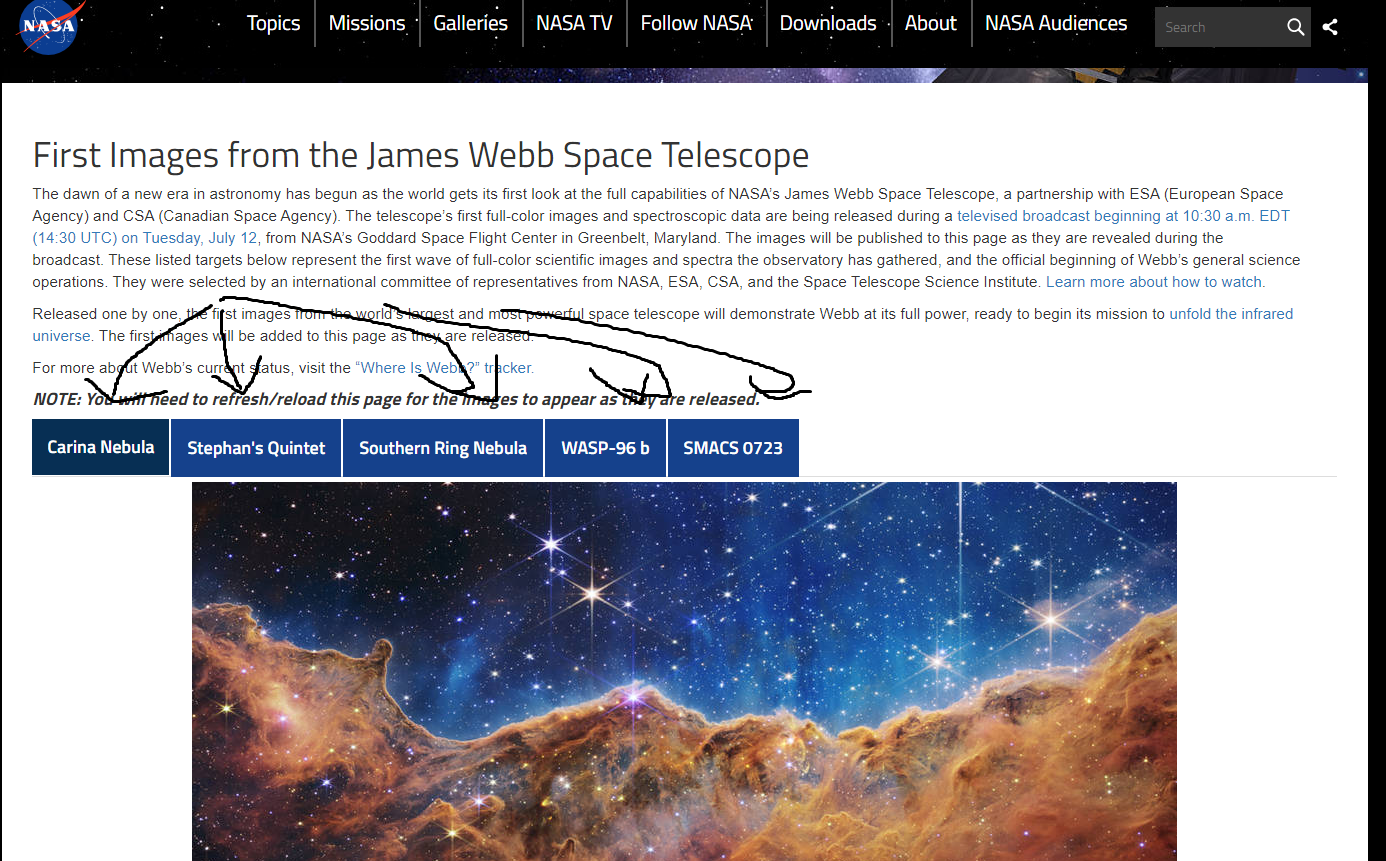 제임스웹 이미지는 여기서 보시는게 젤 좋을듯요 | 인스티즈