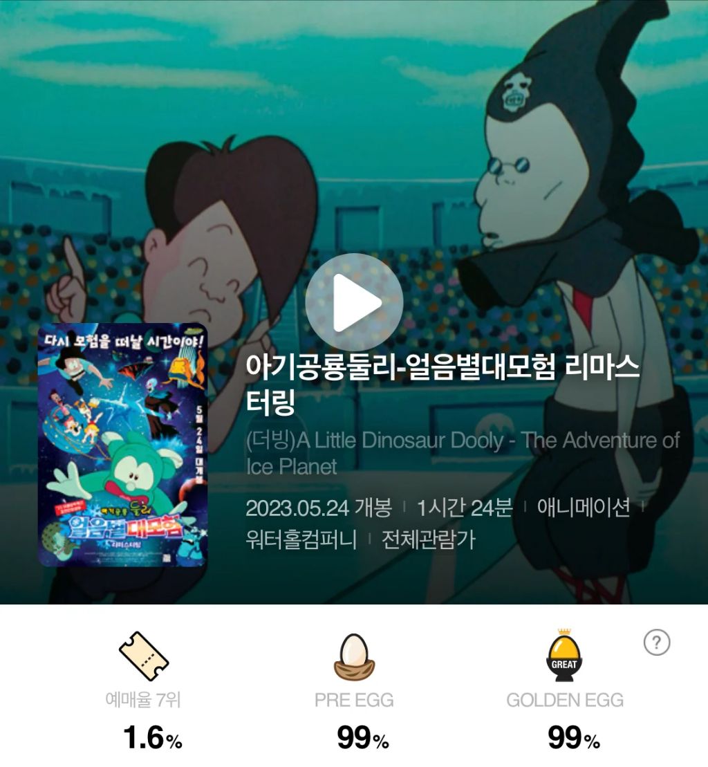 아기공룡 둘리-얼음별 대모험 리마스터링 CGV 에수 | 인스티즈