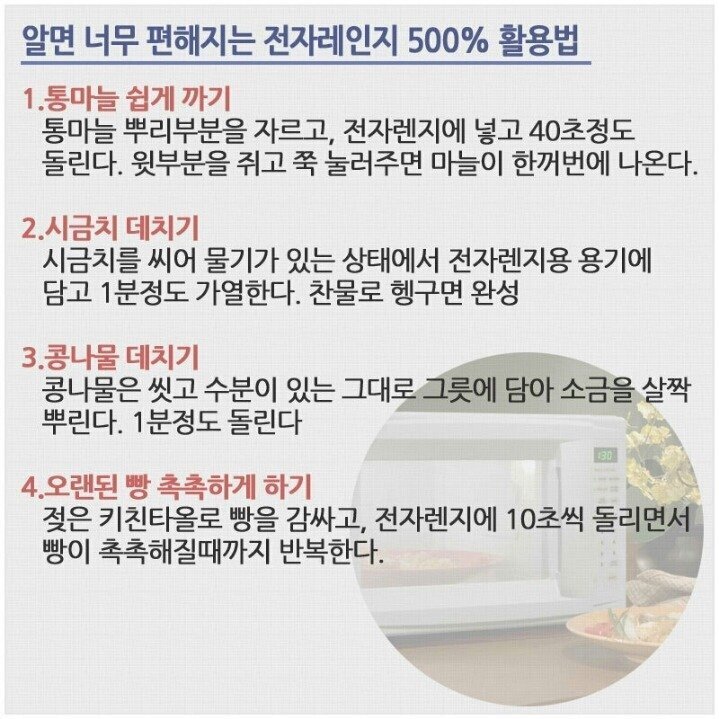  알면 너무 편해지는 전자레인지 500% 활용법.jpg | 인스티즈