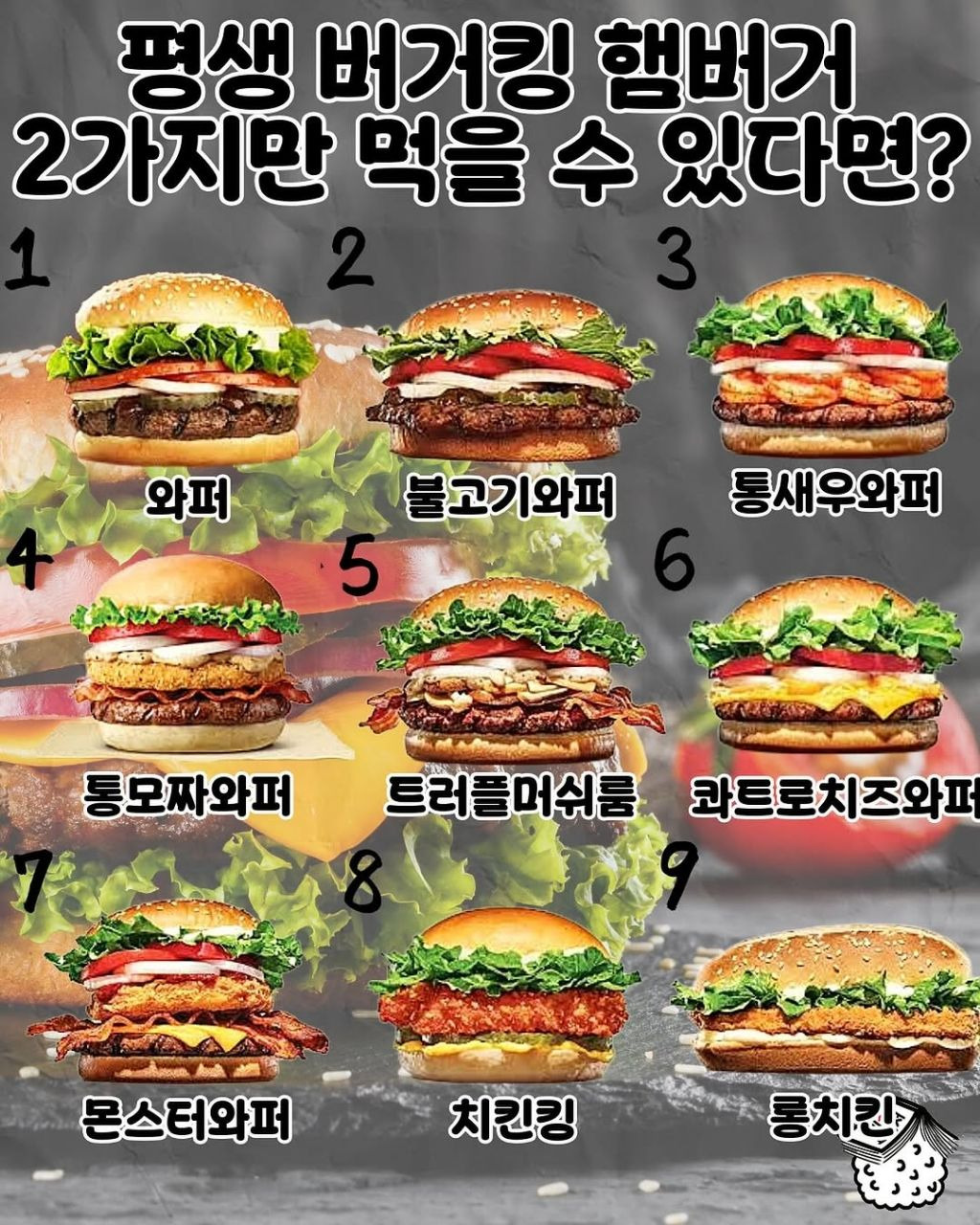 평생 버거킹 햄버거 2가지만 먹을 수 있다면? | 인스티즈