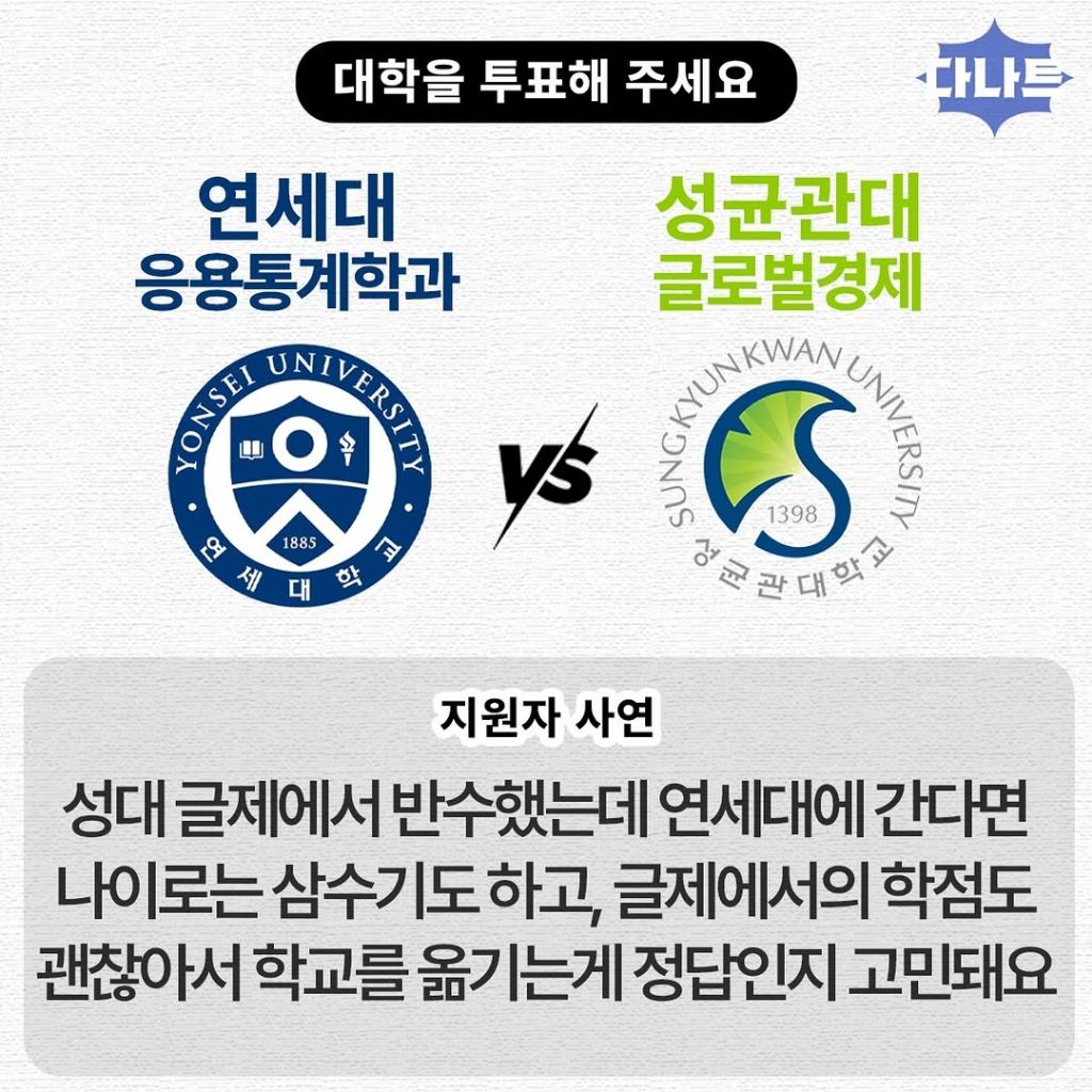 연세대 응용통계학과vs성균관대 글로별경제 | 인스티즈